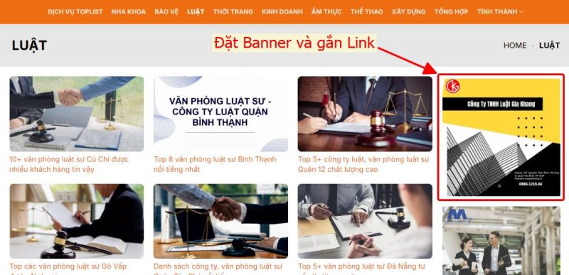 Dịch vụ backlink Banner Sidebar