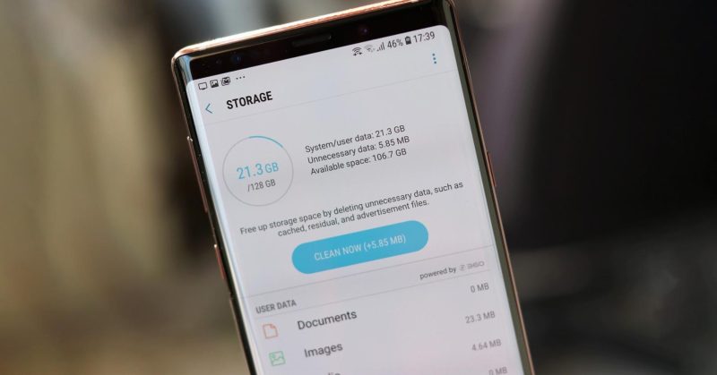 Bộ nhớ đầy là nguyên nhân làm cho điện thoại Samsung bị đứng máy