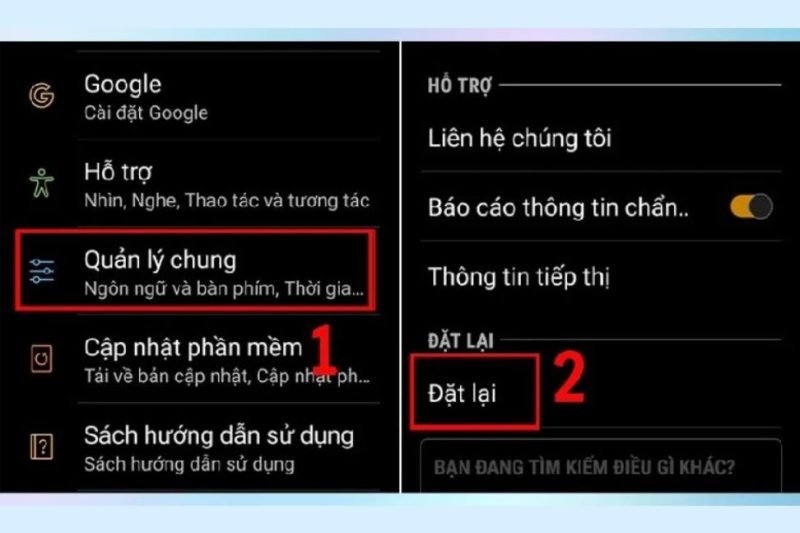 khoi phuc cai dat goc dien thoai samsung