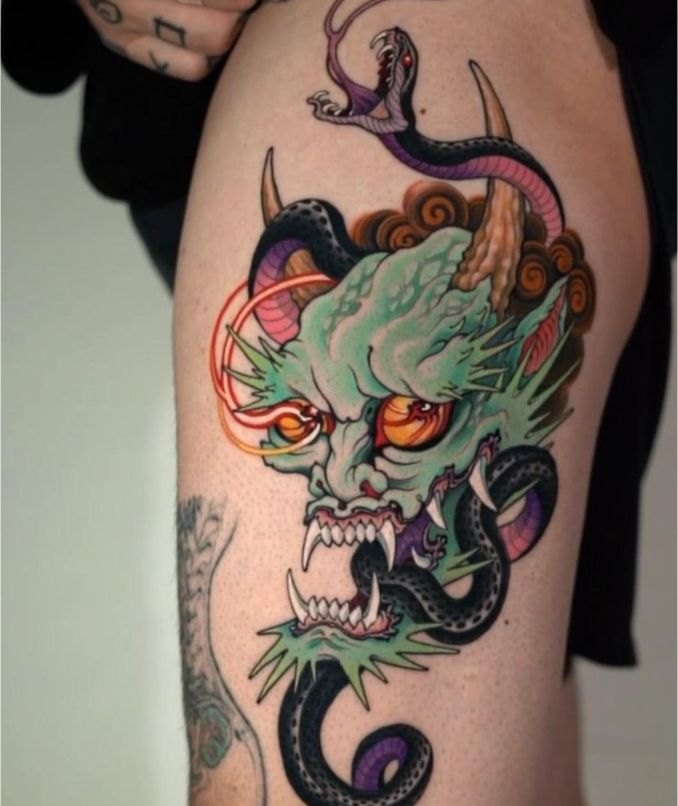 Hình xăm mặt quỷ là phong cách lâu đời của Nhật Bản