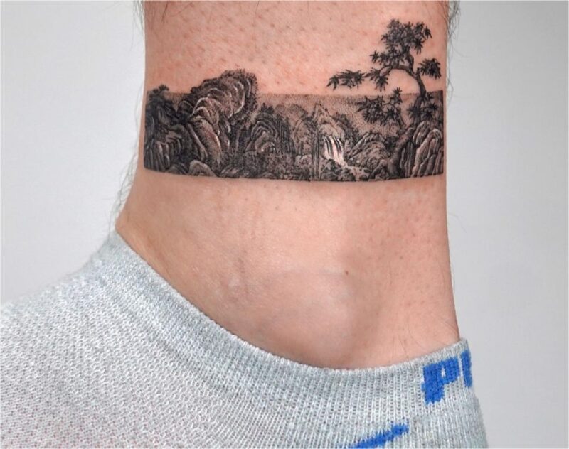 Hình xăm vòng chân nghệ thuật đẹp mắt