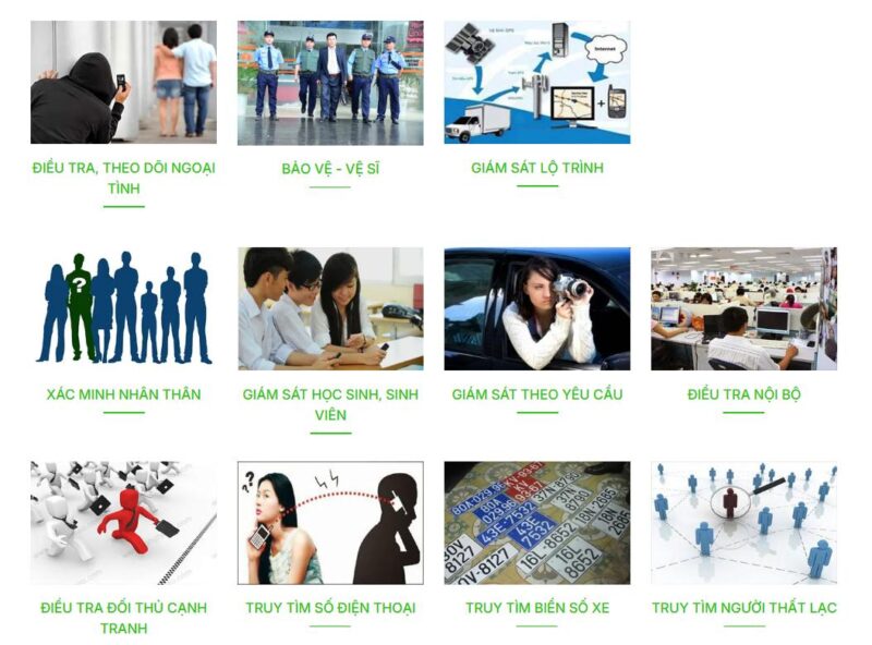 Công ty thám tử Đại Phát cung cấp đa dạng các dịch vụ