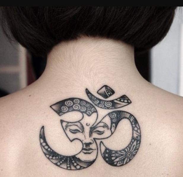 Hình xăm chữ Nhẫn kết hợp mặt Phật mang nhiều ý nghĩa đặc biệt