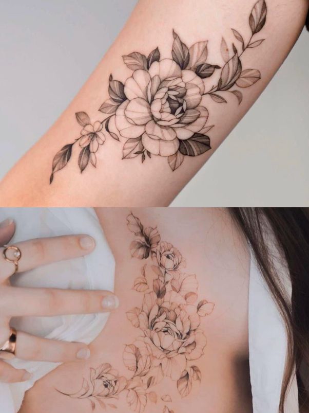 Hình xăm hoa mẫu đơn nhỏ được nhiều yêu thích