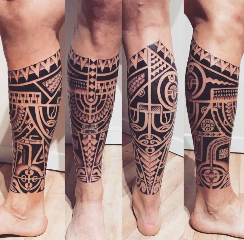Hình xăm maori ở chân mang nét đẹp khỏe khoắn, cá tính